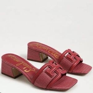 Sam Edelman Waylon Block Heel Slide Sandals in Dark Rose